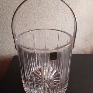 Oneida Crystal Germany 6" Ice Bucket with Gold Tone Handle